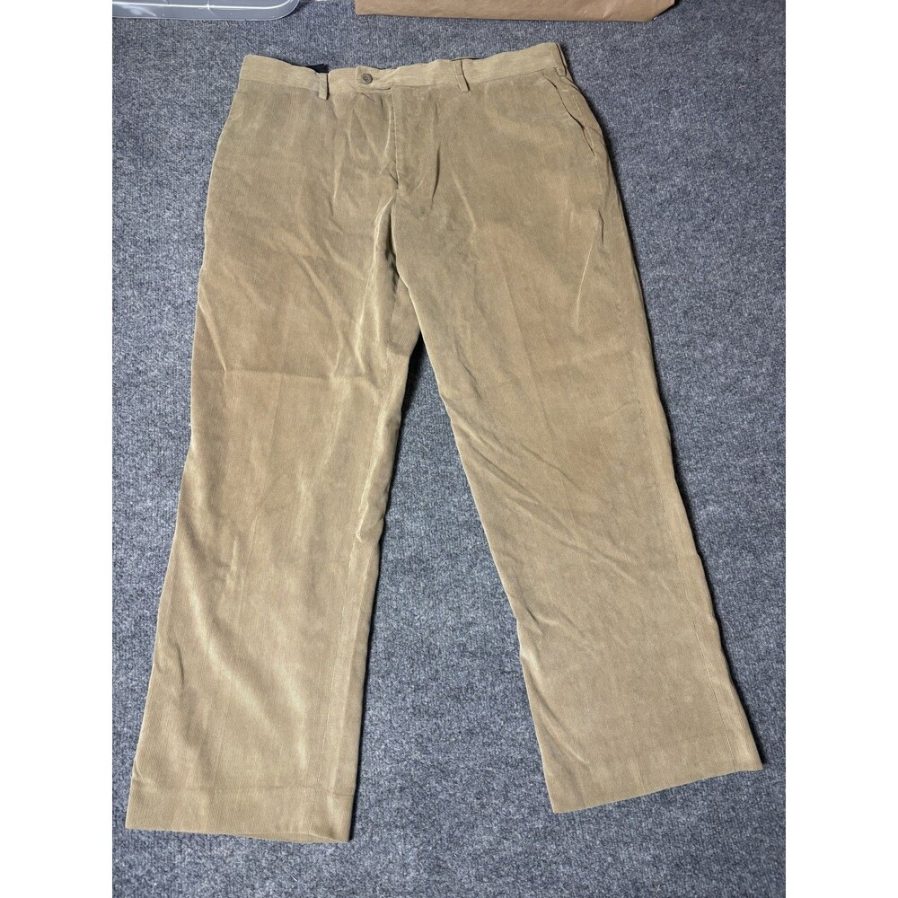 Perry Ellis Portfolio Dress Pants Mens 38x30 Beige Corduroy Classic Fit